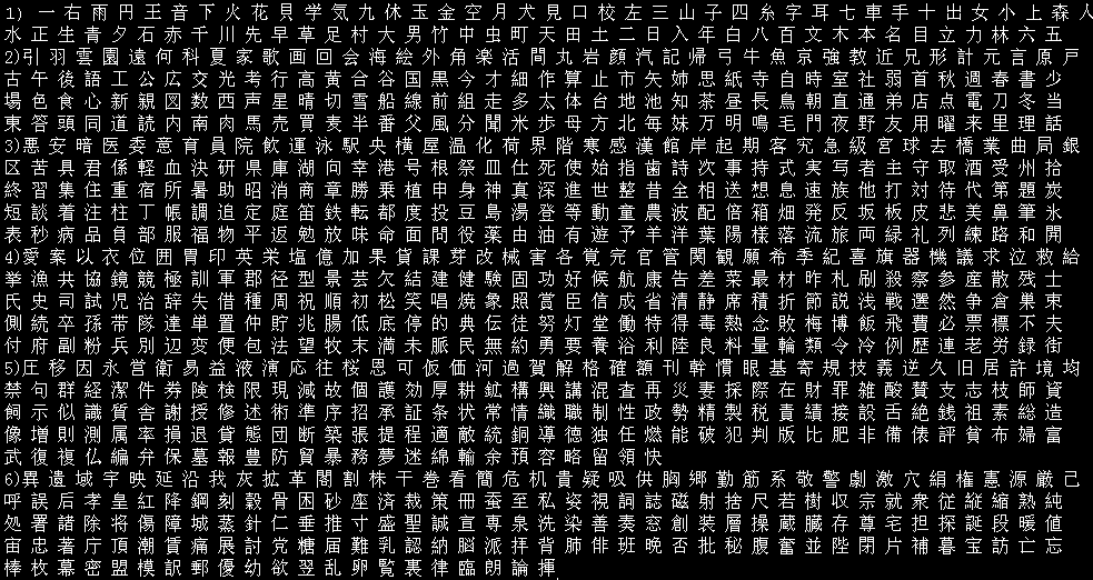 1-6 grade kanji (37k)